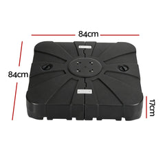 Instahut Outdoor Umbrella Base 2 Fillable 60kg Cantilever Umbrella Base with Wheels 84cm