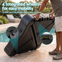 Instahut Outdoor Umbrella Base 2 Fillable 60kg Cantilever Umbrella Base with Wheels 84cm