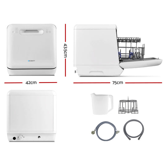 Devanti 3 Place Settings Benchtop Dishwasher