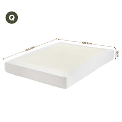 Artiss Compression Bed Frame Queen Size No Assembly Vacuum High Density Sponge Boucle Cream White