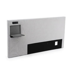 Artiss Queen Headboard Upholstered Foldable Table Charging Station Grey
