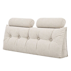 Artiss Headboard Pillow Double Wedge Backrest Triangular with 2 Cushions Beige