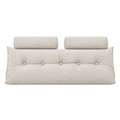 Artiss Headboard Pillow Double Wedge Backrest Triangular with 2 Cushions Beige
