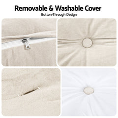 Artiss Headboard Pillow Double Wedge Backrest Triangular with 2 Cushions Beige