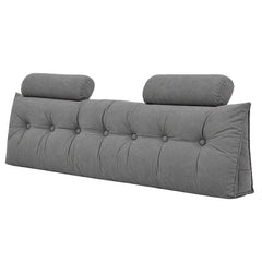 Artiss Headboard Pillow King Wedge Backrest Triangular with 2 Cushions Grey
