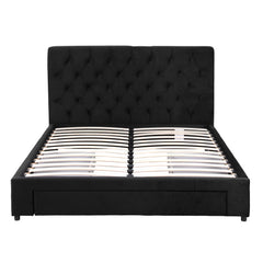 Artiss Double Bed Frame Storage Charging Station Upholstered 3 Drawers USB Type-C