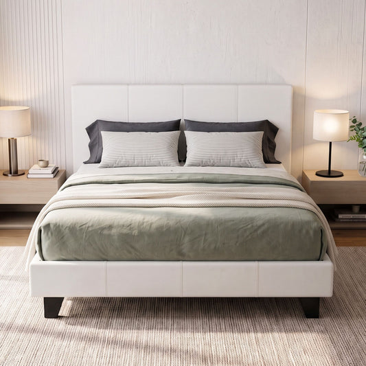 Artiss Bed Frame Queen Size White NEO
