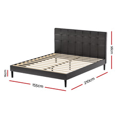 Artiss Bed Frame Queen Size LED Black RAVI