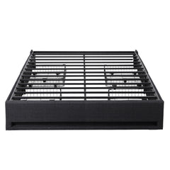 Artiss Queen Bed Frame with Storage Drawers RGB Lights Charging Station Upholstered Fabric