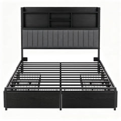 Artiss Queen Bed Frame with Storage, 4 Drawers and Charging Station