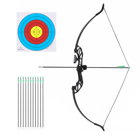 Everfit 55lbs Bow Arrow Set Recurve Takedown Archery Hunting for Beginner Green