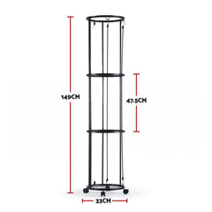 Everfit Vertical Ball Storage Rack with Wheels Sports Equipment Organiser