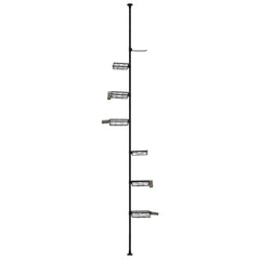 Artiss Tension Pole Shower Caddy Steel Corner Bathroom Shelf Black