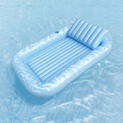 Bestway Float Floating Seat Pool Lounger Inflatable Lounge Chair Bed Pillow Cup Holder 2.03MX1.37M