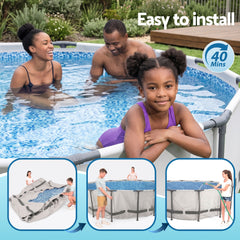 Bestway 427CM Swimming Pools Steel Above Ground Round Backyard Pool Set White