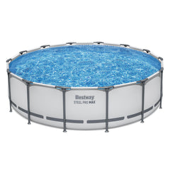 Bestway Swimming Pools 427cm x 107cm Steel Above Ground Round Backyard Pool Set White