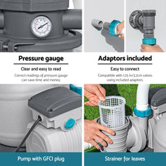 Bestway Pool Pump Sand Filter 2200GPH 8327L/H Pools Flowclear Filters