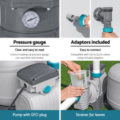Bestway Pool Pump Sand Filter 3000GPH 11355L/H Pools Flowclear™ Filters