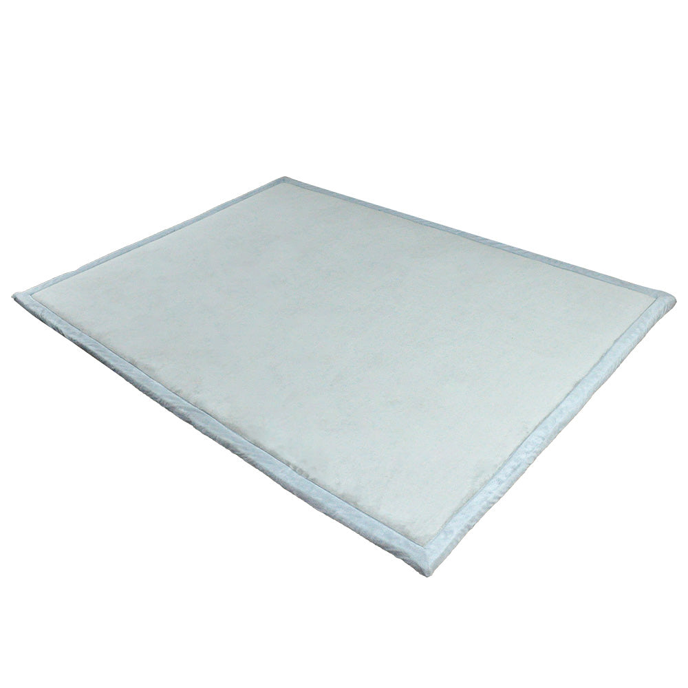 Tatami Memory Foam Mat Baby Playmat Coral Velvet Relaxing Pad Crawling Non Slip Home Thick Carpet Play Area 150x200x3cm for Nursery Baby Toddler Gray
