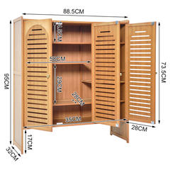 Bamboo Shoe Cabinet Multi-Tier Freestanding Shoe Storage Rack Hold Up to 20 Pairs with Ventilated Magnetic Door for Entryway Hallway Living Room 88x32x95cm