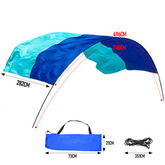 5x3m Beach Shade Canopy Lightweight UPF50+ Sun Shelter for Up to 6 People with Wind Rope Ground Nails and Carry Bag for Beach Camping Wind Assist Included