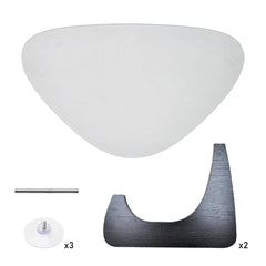 Triangle Glass Coffee Table Modern Side Table Clear Tempered Glass Top with Wood Base for Living Room Office Apartment Small End Table Height 40cm Black