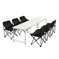 Weisshorn 7pc Camping Table Chair Set Outdoor Folding Aluminium Portable Picnic