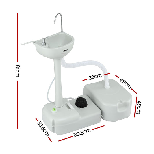 Weisshorn Camping Basin Portable Hand Wash Sink Stand 43L Capacity