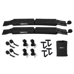 GIANTZ Kayak Roof Rack for Car, Universal Soft Roof Rack Pads for Surfboard SUP Canoe, Roof Bars for SUV Sedan without Side Rails, Portable Cross Bars with 4.5m Tie Down Straps & Ropes, 80kg Capacity