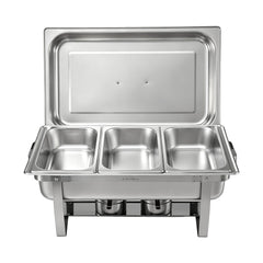 5-Star Chef Chafing Dish 7.5L 3-Pan Buffet Warmer Food Warmer Catering Server