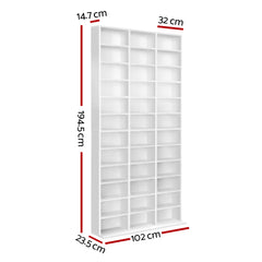 Artiss Bookshelf CD Storage Rack - BERT White