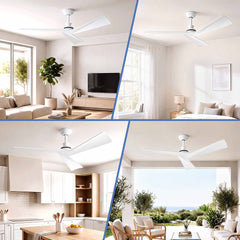 Devanti 52" Ceiling Fan Modern Minimalism 3 Blades 6 Speeds DC Motor Remote
