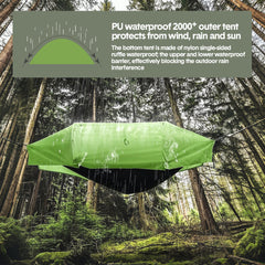 Hammock Tent Outdoor Double Portable Multi-Functional Waterproof Hammock Parachute Camping Hanging Bed 270x140cm with Anti Mosquito Net and Storage Bag