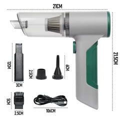 Car Vacuum 12V 120W Handheld Cordless Rechargeable Portable Wireless Cleaner 3 Variable Speed With 2000mah Li-ion Battery for Car Desktop Home Cleaning