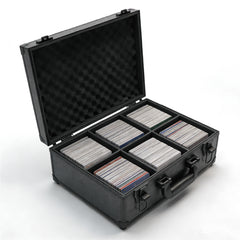 Card Storage Box for 35pt Card Trading Card Protective Aluminium Alloy Hard Case with Lock and Dividers for Toploaders Sports Gaming Hobby Cards Collection