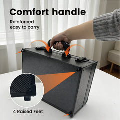 Card Storage Box for 35pt Card Trading Card Protective Aluminium Alloy Hard Case with Lock and Dividers for Toploaders Sports Gaming Hobby Cards Collection