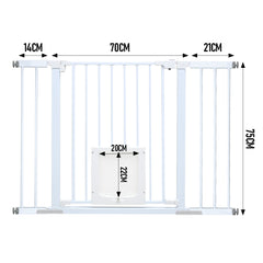 Alston 76cm Tall Baby Pet Security Gate Safety Adjustable Width with Cat Door for House Doorways Stairs Guard Extension Part Width 12cm/24cm Wall Mount