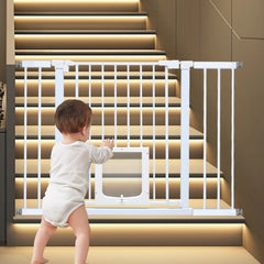 Alston 76cm Tall Baby Pet Security Gate Safety Adjustable Width with Cat Door for House Doorways Stairs Guard Extension Part Width 12cm/24cm Wall Mount