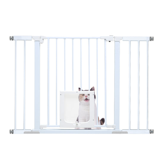 Alston 76cm Tall Baby Pet Security Gate Safety Adjustable Width with Cat Door for House Doorways Stairs Guard Extension Part Width 12cm/24cm Wall Mount
