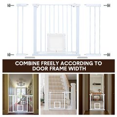 Alston 76cm Tall Baby Pet Security Gate Safety Adjustable Width with Cat Door for House Doorways Stairs Guard Extension Part Width 12cm/24cm Wall Mount