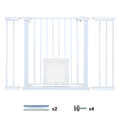 Alston 76cm Tall Baby Pet Security Gate Safety Adjustable Width with Cat Door for House Doorways Stairs Guard Extension Part Width 12cm/24cm Wall Mount