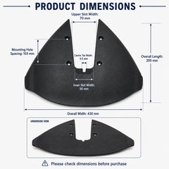 Hydrofoil Stabilizer Fin for 15-300HP Outboard Motors, ABS Boat Performance Foil with Mounting Hardware, Black