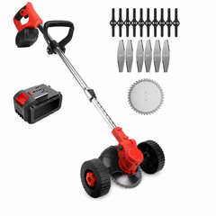 3in1 Cordless Grass Trimmer Grass Lawn Brush Cutter Whipper Snipper with 2 Battery