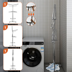 3 Tier Clothes Drying Rack Freestanding Clothes Airer Stainless Steel Rolling Laundry Rack with Wheels for Clothes Garment Towels Bed Linen