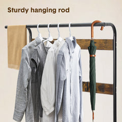 4-In-1 Coat Rack Large Capacity Freestanding Hall Tree 183 High Entryway Bench with 8 Detachable Hooks Hanging Rod and 2-Tier Shoe Storage Rustic Brown