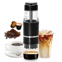 Portable Espresso Coffee Maker Lightweight Coffee Hand Press Machine Compatible with Ground Coffee and Capsule For Office Travel Camp Manually