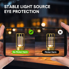 2Pack Cordless LED Table Lamp Portable USB Rechargeable Desk Light 3 Color Stepless Dimmable Night Lamp Used in Bedrooms Bars Coffee Shops Camping Gold