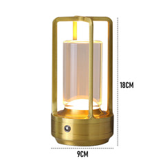 2Pack Cordless LED Table Lamp Portable USB Rechargeable Desk Light 3 Color Stepless Dimmable Night Lamp Used in Bedrooms Bars Coffee Shops Camping Gold