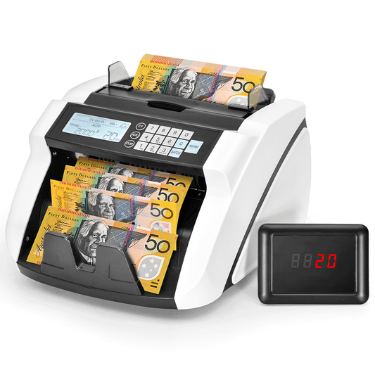 Money Counter Multifunctional Cash Counting Machine 1000 Bill/Min Dual Display With UV/MG/IR/MT/DD Counterfeit Bill Detector Auto Multicurrency Recognition