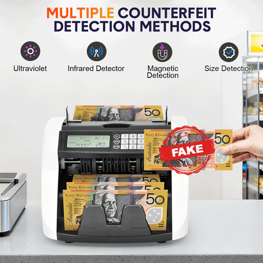 Money Counter Multifunctional Cash Counting Machine 1000 Bill/Min Dual Display With UV/MG/IR/MT/DD Counterfeit Bill Detector Auto Multicurrency Recognition